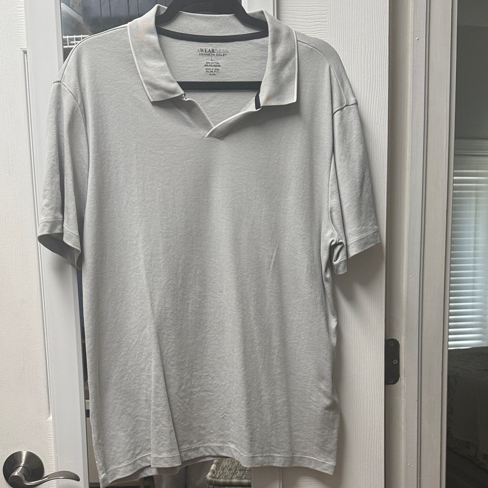 Kenneth Cole AWEARNESS Light Gray men’s Polo Shirt